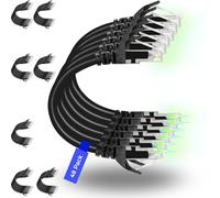 Rapink Patch Cables Cat6 1ft (48 Pack), Ethernet Patch Cable 10G, Cat 6 Patch Cable for Patch Panel to Switch, Flexiable Cat 6 Ethernet Cable with Gold Plated Black