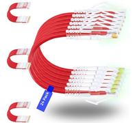 Rapink Patch Cables Cat6/ Cat6a 1ft (24 Pack) Slim, Cat6a Ethernet Patch Cable 10G Support, Snagless Cat 6 Patch Cable for Patch Panel to Switch, Flexiable Cat6 Ethernet Cable Red