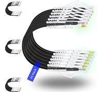 Rapink Patch Cables Cat6/ Cat6a 1ft (24 Pack) Slim, Cat6a Ethernet Patch Cable 10G Support, Snagless Cat 6 Patch Cable for Patch Panel to Switch, Flexiable Cat6 Ethernet Cable Black