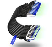 Rapink Patch Cables Cat8 0.5ft (10 Pack) Slim, Cat 8 Ethernet Patch Cable 40G Support, Snagless Cat 8 Network Cable for Data Center, Flexiable Cat8 Ethernet Cables Black (10PC830-0.5)