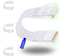 Rapink Slim Cat6/ Cat6a Ethernet Patch Cable 1ft (24 Pack), 10G Support, Snagless, Flexible White