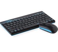 Rapoo 8000 keyboard Mouse included RF Wireless QWERTY Portuguese Black, Blue