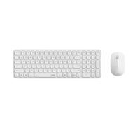 Rapoo 9310M Wireless Keyboard Mouse Set - Bluetooth & 2.4G USB Wireless, Multi Device up to 4 Devices, Compact Aluminium Housing Flat, QWERTZ Layout German, White