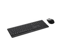 Rapoo 9390M QWERTZ Bluetooth Keyboard with Mouse Set Wireless Wrist Rest Computer Keyboard Full Size Aluminium Multi Devices PC Dark Grey