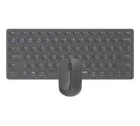 Rapoo 9600M keyboard Mouse included Universal USB + Bluetooth QWERTY Dark Grey
