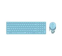 Rapoo 9750M Wireless Keyboard Mouse Set Wireless Deskset 1600 DPI Sensor Rechargeable Battery Flat Aluminium Design DE Layout QWERTZ PC & Mac - Blue