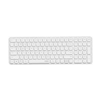 Rapoo E9350L Rechargeable Wireless Keyboard, Support 4 Devices, Ultra-Slim with Indicator Light, Quiet, 90-Day Battery Life, Full Size Keyboard with Numeric Keypad for Windows/Mac/Linux/Chrome, White