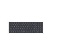 RAPOO E9710M Wireless Keyboard Bluetooth & 2.4G USB Wireless, Multi Device up to 4 Devices, Rechargeable Battery, Compact Aluminium Housing Flat, QWERTZ Layout German, Dark Grey