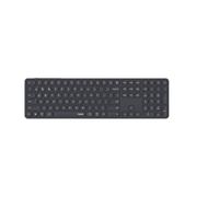 RAPOO E9810M Wireless Keyboard Bluetooth & 2.4G USB Wireless, Multi Device up to 4 Devices, Flat Aluminium Casing, Battery Rechargeable, Full Format QWERTZ Layout German, Dark Grey
