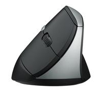 Rapoo EV250 Silent Vertical Ergonomic Mouse, 2.4G Wireless Optical Mouse, 800/1000/1200/1600 DPI, Quiet Clicks, 5 Buttons, Compatible with Windows/Mac OS/iPad OS, Laptop, PC - Black