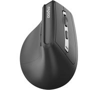 Rapoo EV310M Vertical Mouse Wireless, Quiet Clicks, Bluetooth & USB 2.4GHz | Ergonomic vertical mouse wireless without cable, silent, multi device for 3 devices, up to 2400 DPI, 9 months battery, black
