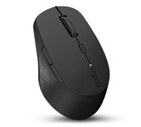 RAPOO M300G Silent Wireless Mouse, 2.4GHz Multi-Mode Bluetooth Mouse for Laptop, Adjustable up to 2400 DPI Computer Mouse, Optical Mouse with USB Receiver for PC, 12 Months Battery Life - Black