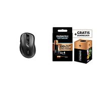 Rapoo M500 Silent Multi-mode Wireless Optical Mouse, Black + Duracell NEW Optimum AA Alkaline Batteries [Pack of 4] 1.5 V LR6 MX1500