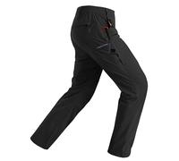 Rapoo Mens Hiking Pants Lightweight Water Resistant Breathable Nylon Cargo Pants with 6 Pockets, Black, 44W x 34L
