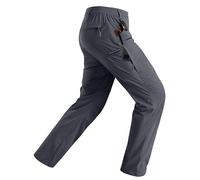 Rapoo Mens Hiking Pants Lightweight Water Resistant Breathable Nylon Cargo Pants with 6 Pockets, Grey, 30W x 32L