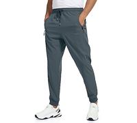 Rapoo Men's Lightweight Joggers Pants Quick Dry Workout Track Running Gym Athletic Pants with 3 Zipper Pockets, Coolgrey, Medium