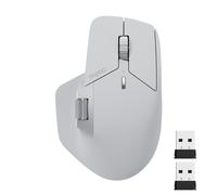 Rapoo MT760 Multi-Device Wireless Mouse, Bluetooth 5.0 and 2.4G Multi-Mode Connection, Up to 4 Devices, 11 Programmable Buttons, 4K DPI, 90 Days Battery Life, PC, Light Grey