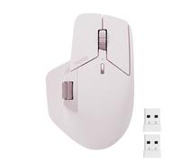 RAPOO MT760L Wireless Bluetooth Mouse - Bluetooth 5.0/2.4GHz Multi-Mode Connection Multi-Device Computer Mouse, M+ Cross Computer Technology, 11 Programmable Buttons, 90 Days Battery Life - Pink