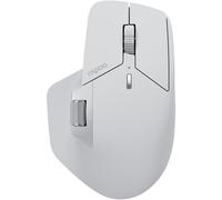 Rapoo MT760L Wireless Mouse Silent - USB Wireless 2.4G and Bluetooth Mouse Wireless, up to 4000 DPI, Quiet Click, Multi Device, Thumb Scroll Wheel, Battery, for PC, Mac, White/Grey