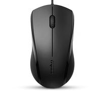 Rapoo N1600 3-Button Quiet Wired Mouse, 1000DPI Optical Mouse, Quiet Button, Ergonomic Shape, for Desktop Computers Laptops, Matte Black