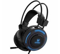 RAPOO Over-Ear Gaming Headset With Mic RGB LED PC Laptop 3.5mm Wired Headphones