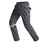 Rapoo Ripstop Water Resistant Cargo Tactical Pants for Men EDC Hiking Work Military Army Pants with 9 Pockets, Grey, 36W x 30L