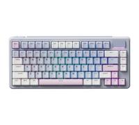 Rapoo V700DIY-75 BT5.0+2.4GHz Wireless Mechanical Keyboard, Hot Swappable Custom Gaming Keyboard, Speed Silver Linear Switch, Seal Assembly, Creamy Sound, Gray-Pink