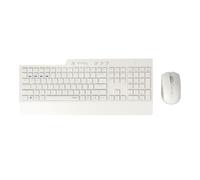 RAPOO Wireless Keyboard and Mouse Combo with Portuguese QWERTY, Bluetooth 3.0/4.0 & 2.4GHz USB, Quiet Keys, 1600 DPI, 2 AA Batteries, White