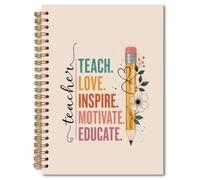 RAPOSU Boho Teach Love Inspire Teacher Inspirational Notebook 5.5x8.3