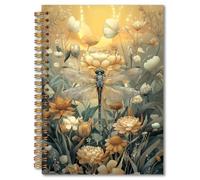 RAPOSU William Morris Floral Dragonfly Spiral Notebook 5.5x8.3
