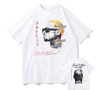 Rapper Chris Brown Breeze Graphic T-Shirt Hip Hop Street R&B Short Sleeve Top Cotton Men's T-Shirt Summer Unisex T-Shirt XS-3XL-White||XS