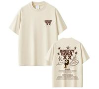 Rapper Chris Brown Breezy Bowl XX Tour 2025 Graphic T-Shirt Men Women Hip Hop Pop Music T Shirts Summer Fashion Vintage T-Shirts XS-3XL-Khaki||x_l