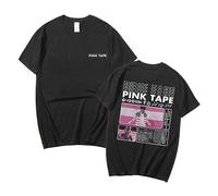 Rapper Lil Uzi Vert Printed Graphic T Shirt Men's Women's Hip Hop Oversized Cotton Short Sleeve Neutral Streetwear Casual Tops-Black||M