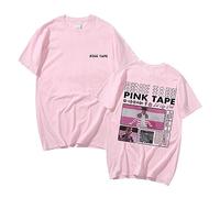 Rapper Lil Uzi Vert Printed Graphic T Shirt Men's Women's Hip Hop Oversized Cotton Short Sleeve Neutral Streetwear Casual Tops-Pink||S