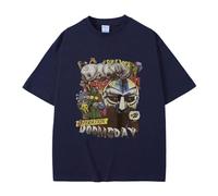 Rapper Mf Doom Printed Graphic Tshirt Cotton Hip Hop Tops Fashion Oversized Short Sleeve Unisex Streetwear-blue||M