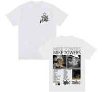 Rapper Myke Towers Graphic Print T-shirts Men Women Fashion Hip Hop Oversized T Shirt Comfort Casual Short Sleeve T-shirt2 (C M)