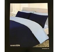 Rapport 180TC Percale Reversible Quilt Cover, Polyester-Cotton, Blue/Navy, Double, 200 x 200 x 1 cm
