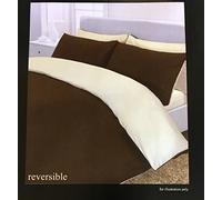 Rapport 180TC Percale Reversible Quilt Cover, Polyester-Cotton, Chocolate/Cream, Single, 200 x 137 x 1 cm