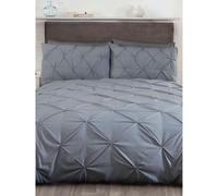 Rapport Balmoral Pintuck Duvet Cover Set in Grey | Size: Single Rapport Grey Single