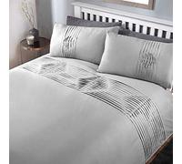 Rapport Boston Duvet Cover Bed Set, Grey, Double