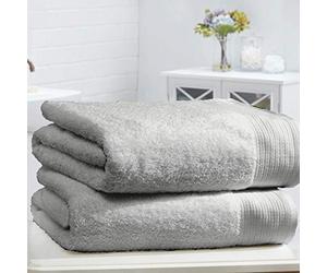 Rapport Chatsworth Silver 2 Piece Luxurious Super Soft Egyptian Combed Cotton Towel Bale