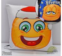 Rapport Home Christmas Emoji Icons Reversible Velvet Square Cushion Cover - Fun Xmas Cushion Cover