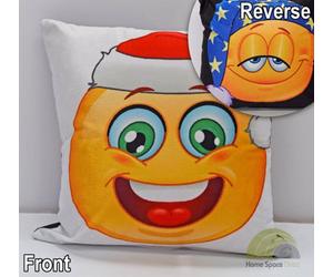Rapport Christmas Emojis Festive Reversible Cushion Cover