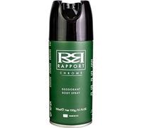 Rapport Chrome Deodorant Body Spray, Spicy Citrus and Amber Every-Day Fragrance for Him, Multi-Pack, 3 x 150ml