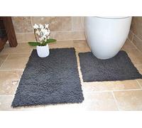 Rapport Cotton Twist Bath and Pedestal Mat Set, Cotton, Grey