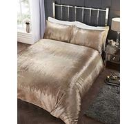 Rapport Crushed Velvet Sequin Duvet Cover Bed Set, Polycotton, King,Gold