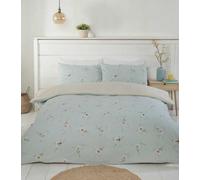 Rapport Home Daisy Flower Double Floral Blue Reversible Duvet Cover Set