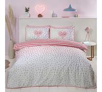Dalmatian Single Duvet Cover Set Cute Stripes Reversible Bedding Pink Ombre