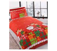 Rapport Dear Santa Christmas Duvet Cover Set in Red | Size: Single Rapport Red Single