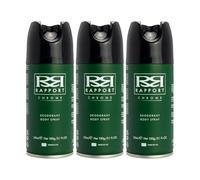 Rapport Deodorant Body Spray, Every-Day Fragrance for Him, Multi-Pack, 3 x 150ml (Chrome)